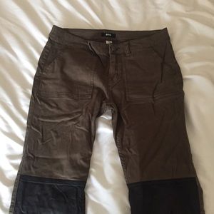 BDG khaki and leather cargo pants